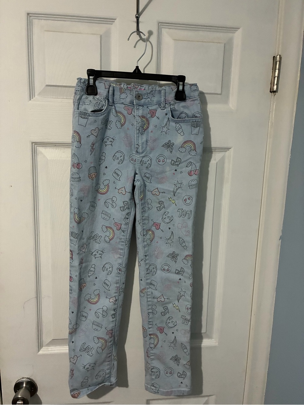 Place Light Blue Emoji Print Jeans